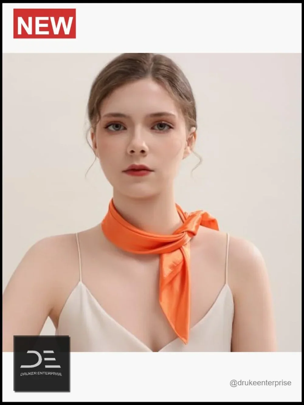 Vintage Square Satin Scarf - Fashion Head Wrap & Hair Accessory
